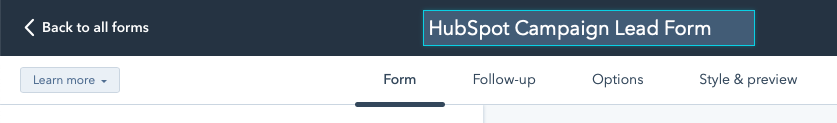 hubspot form name