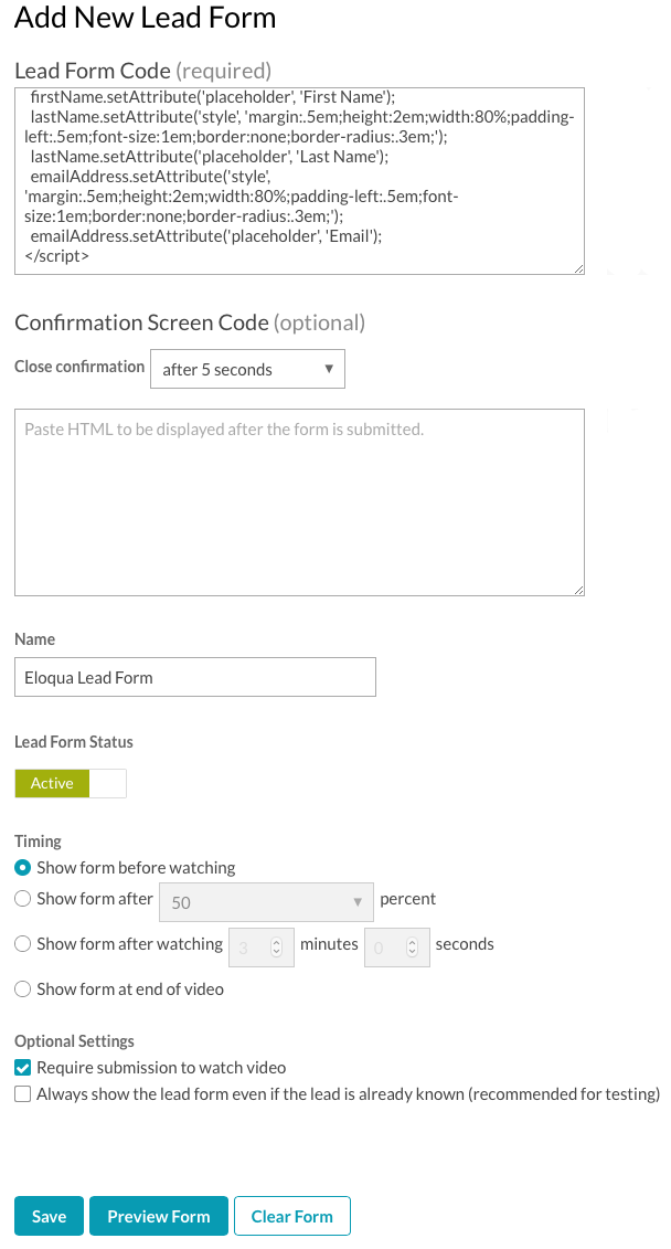 lead form embed code